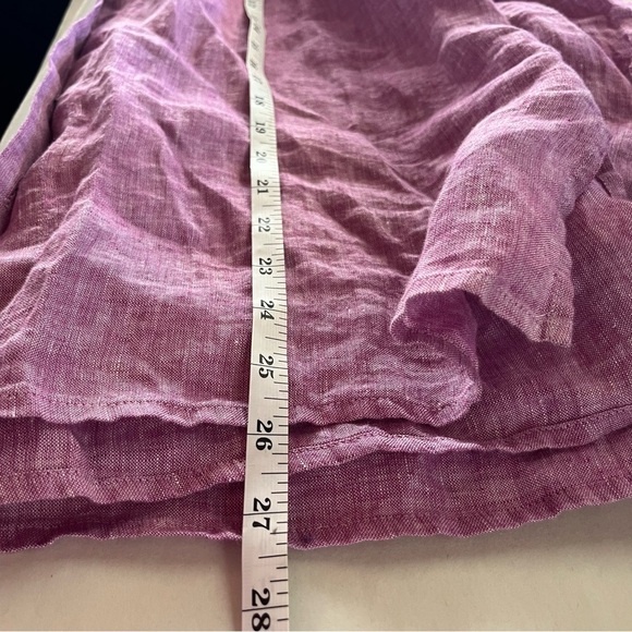 J Jill Love Linen Lilac Purple 100% Linen Button Down Shirt Pearlescent Buttons - Picture 7 of 7